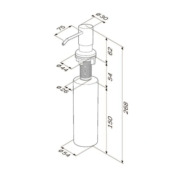 Дозатор для мыла AM.PM X-Joy хром A8437100 (детальная фотография), современные, hi-tech