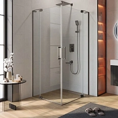 Душевой уголок Cezares Slider 100х80 см стекло прозрачное профиль оружейная сталь