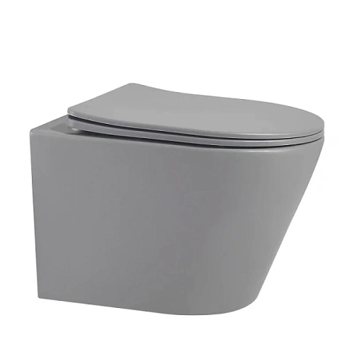 Унитаз подвесной Abber BEQUEM серый матовый - фото 3