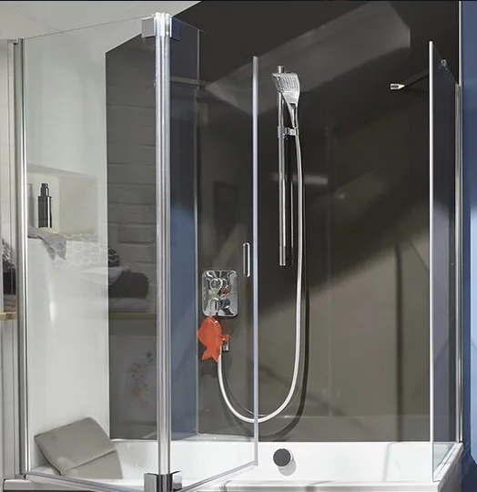 Шторка для ванны Jacob Delafon Capsule 120х140 серый блестящий E6D126-GA (детальная фотография)