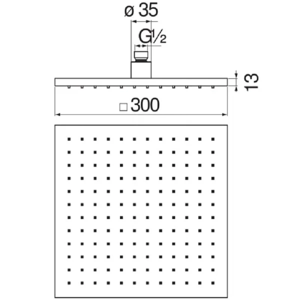 Верхний душ Nobili Rubinetterie хром AD139/64CR (детальная фотография), верхние души