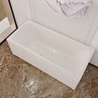 Акриловая ванна Радомир Прованс 1-01-4-0-1-185К, 180 x 80 см, каркас, фронтальный экран, сифон, слив-перелив автомат в комплекте, белая/бронза