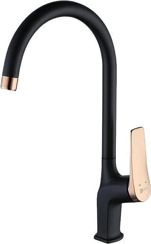 Смеситель для кухни Lemark Bronx черный/золото - фото 2
