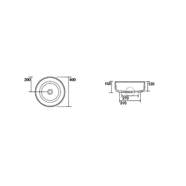 Раковина Kerasan Nolita 40 см Borgogna Matt 534475 (детальная фотография), накладные (на столешницу), пристенные