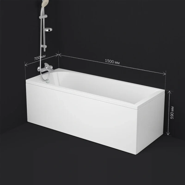 Ванна акриловая Am.Pm Spirit W72A-150-070W-A2 150х70 см белая (детальная фотография), современныe, hi-tech