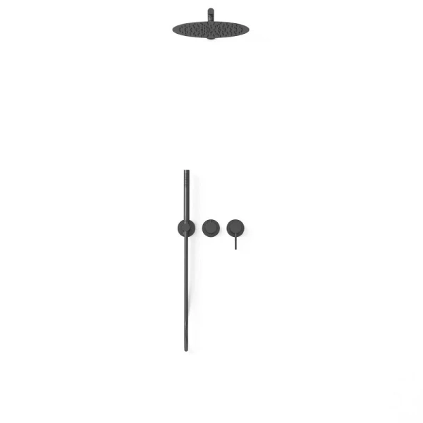 Душевой комплект Vincea Groove встраиваемый, вороненая сталь VSFW-4G01GM (детальная фотография)