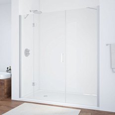 Душевая дверь профиль матовый хром стекло прозрачное Vegas-glass