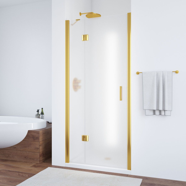Душевая дверь профиль золотой стекло сатин Vegas-glass AFP TUR NOVO 100 09 10 L (детальная фотография)