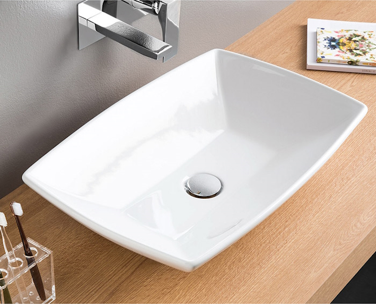 Раковина, цвет белый, ArtCeram Jazz JZL002 01 00 (детальная фотография), накладные (на столешницу)