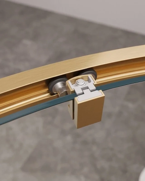 Душевой уголок Cezares Molveno 90х90 см стекло прозрачное профиль золото MOLVENO-R-1-90-C-BORO-IV (детальная фотография), стеклянные, угловые, без поддона