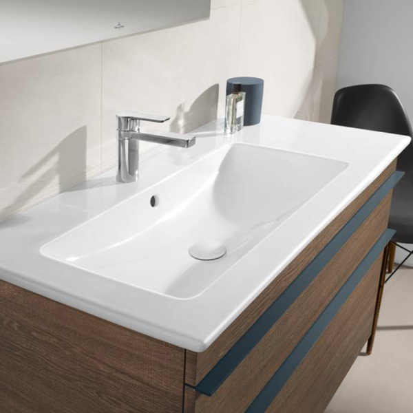 Раковина мебельная Villeroy & Boch Venticello 100 см левосторонняя 4134L101 (детальная фотография), пристенные