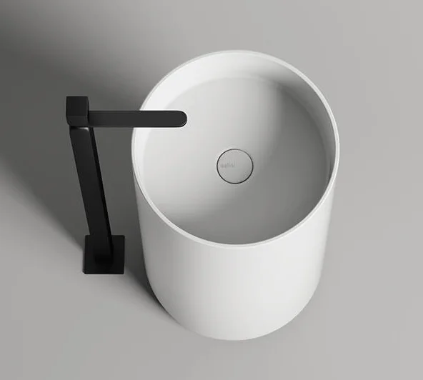 Раковина напольная Salini Armonia 01 белый матовый 130111SM (детальная фотография), накладные (на столешницу), свободностоящие