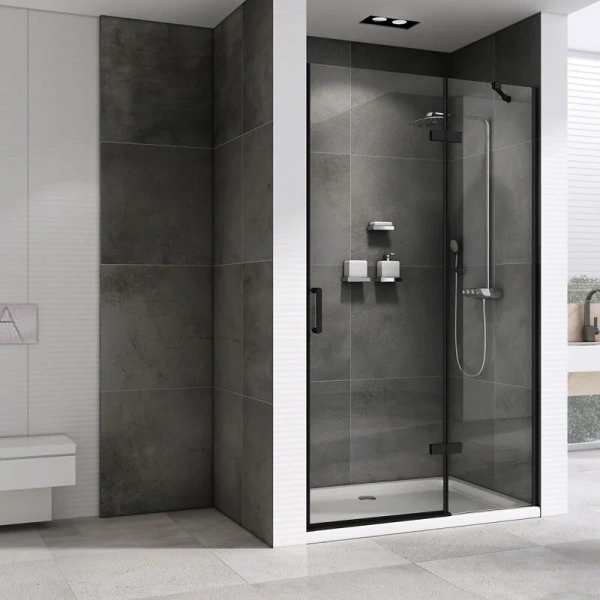 Душевая дверь в нишу Abber Zart 120 см профиль черный AG08120B (детальная фотография), 120 см