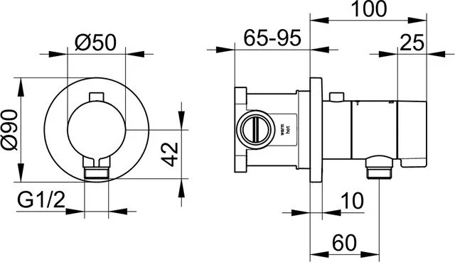 Смеситель для душа Keuco IXMO хром 59554010021 (детальная фотография), для душа