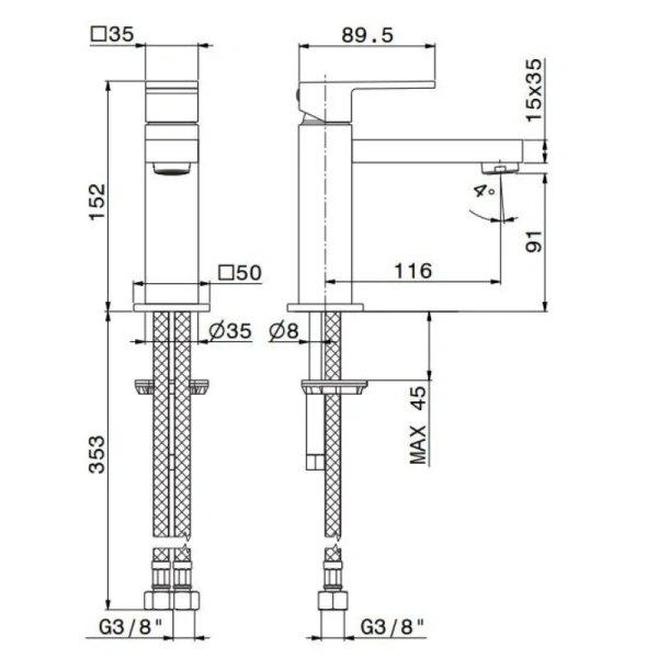 Смеситель для раковины Kerama Marazzi Futura черный матовый 66412KM.01.093 (детальная фотография), для раковины