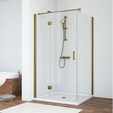 Душевой уголок профиль бронза стекло прозрачное Vegas-glass