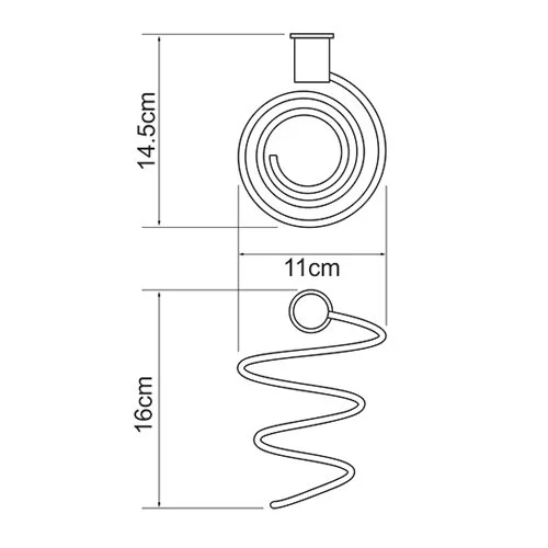 Держатель фена WasserKRAFT K-1080 металлический (детальная фотография), современные, hi-tech