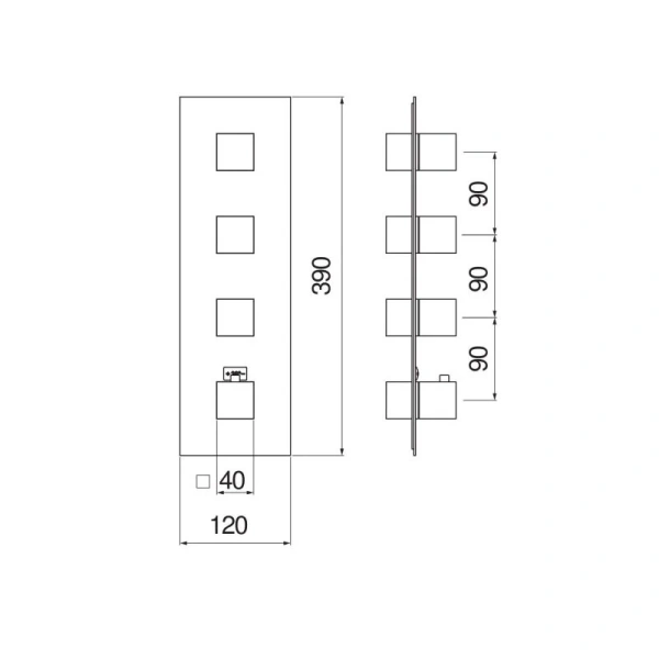 Смеситель для душа Nobili Seven WE00104/QCR на 4 выхода (детальная фотография), для душа