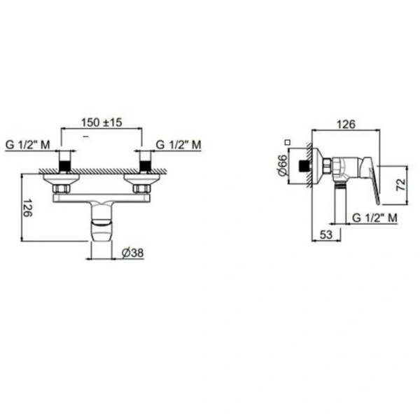 Смеситель для душа Kerama Marazzi Nota хром 33090KM.21.018 (детальная фотография), для душа