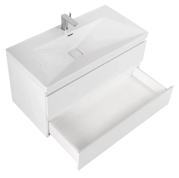 Тумба под раковину подвесная Cezares Molveno 90 см bianco ghiaccio MOLVENO-90-2C-SO-BG (детальная фотография), подвесная, пристенная