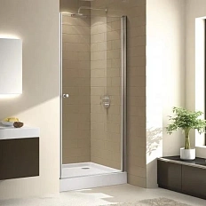 Душевая дверь в нишу Cezares Eco 80 см стекло прозрачное, профиль хром