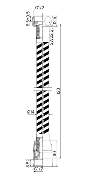 Шланг для душа IDDIS Optima Home силиконовый черный матовый OPH12BLi19 (детальная фотография), шланги для душа