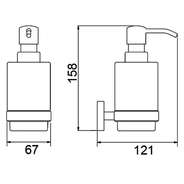 Дозатор для мыла Timo Saona хром 13039/00 (детальная фотография), современные, hi-tech