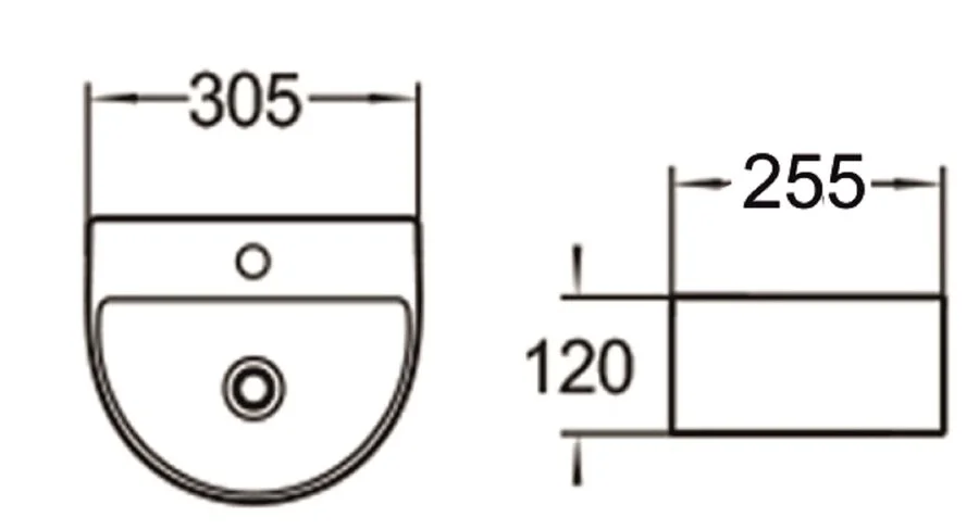 Раковина SantiLine 31 см белая SL-2007 (детальная фотография), современные, hi-tech