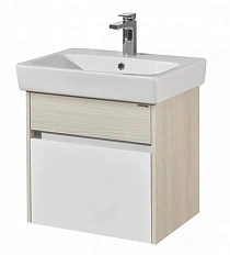 Тумба под раковину подвесная Акватон Верди 60 см белый/ясень фабрик