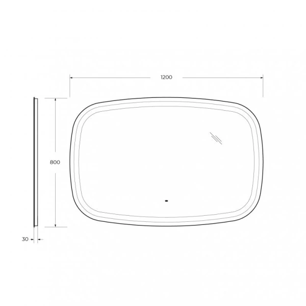 Зеркало с подсветкой Cezares Molveno 120 см с датчиком движения CZR-SPC-MOLVENO-1200-800-MOV (детальная фотография), в наличии