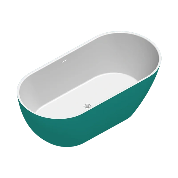 Ванна Radostone Roberta, 165 х 80 см, искусственный камень, белый матовый/зеленый, VRBA15018165 (детальная фотография)