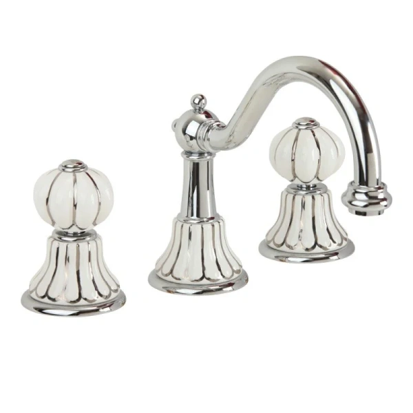 Смеситель для раковины Migliore Olivia хром/декор платина 19015 (детальная фотография)