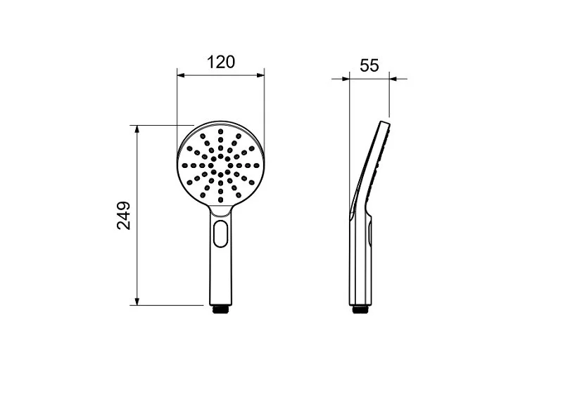 Лейка для душа Акватек Оберон золото шлифованное AQ2006BG (детальная фотография), душевые лейки