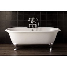 Ванна чугунная без отверстий под смеситель, ножки  Deco, цвет натуральный алюминий, Devon&Devon Draycott
