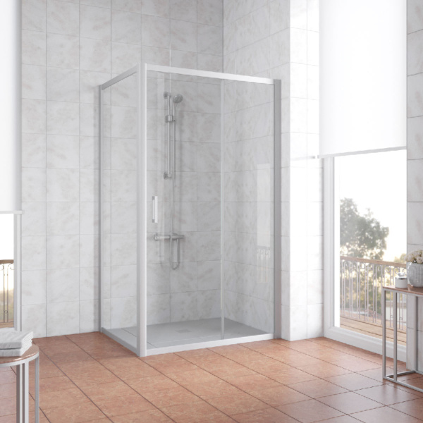 Душевой уголок профиль матовый хром стекло прозрачное Vegas-glass ZP+ZPV NOVO 100*70 07 01 (детальная фотография)