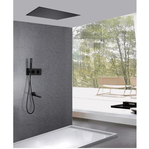 Душевой комплект Abber Daheim черный матовый AF8254B (детальная фотография), черные