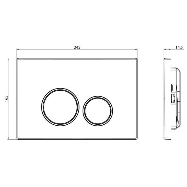 Схема (детальная фотография), слив эконом-стандарт с двумя клавишами