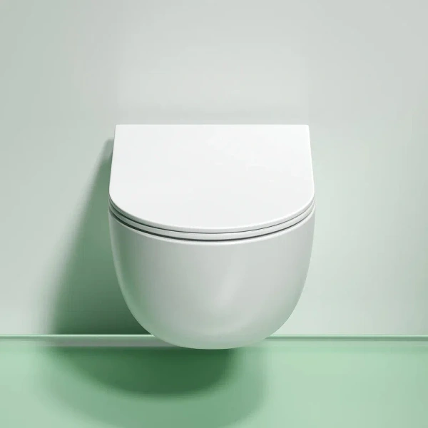 Унитаз подвесной Ceramica Nova Modena Rimless, белый матовый CN6063MW (детальная фотография), без бачка, со скрытым бачком