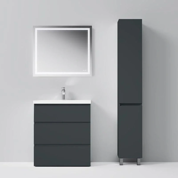 Шкаф-пенал напольный Am.Pm Gem S 30 см графит матовый M91CSR0306GM (детальная фотография), напольные