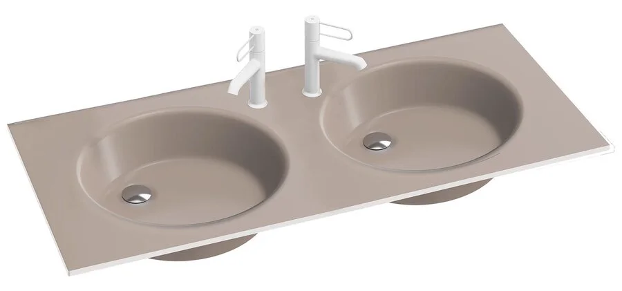 Раковина Jacob Delafon Odeon Rive Gauche 121 см матовая бронза EB2565-DE3 (детальная фотография)