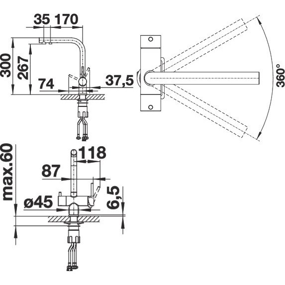 Схема (детальная фотография), для кухни, для питьевой воды с фильтром