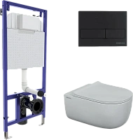 Унитаз с инсталляцией BERGES Novum кнопка L5 SoftTouch