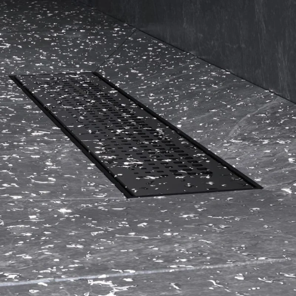 Душевой лоток Am.Pm PrimeFlow 40 см черный матовый W02SC-P11-040-01BM (детальная фотография), с сухим затвором, с мокрым затвором