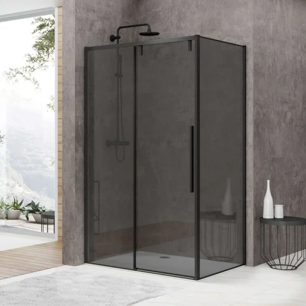 Душевой уголок Black&White Stellar Wind 120x80 см профиль черный, стекло тонированное 8988012 (детальная фотография), прямоугольные