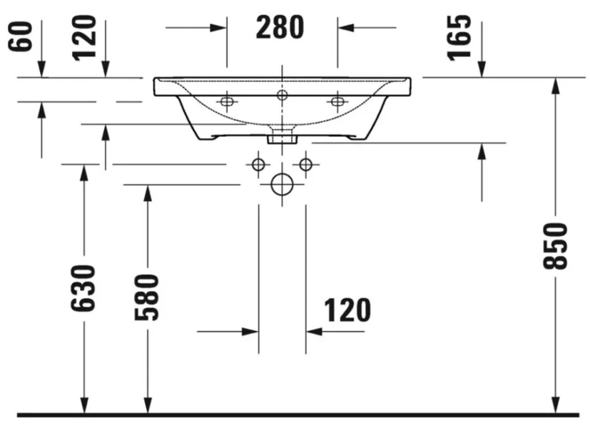 Раковина Duravit D-Neo 65 см белая 2367650000 (детальная фотография), подвесные