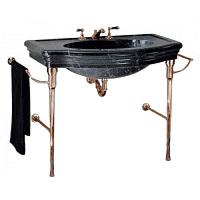 Консоль с мраморной столешницей, цвет светлое золото, цвет мрамора Nero Marquinha, Devon&Devon Empire