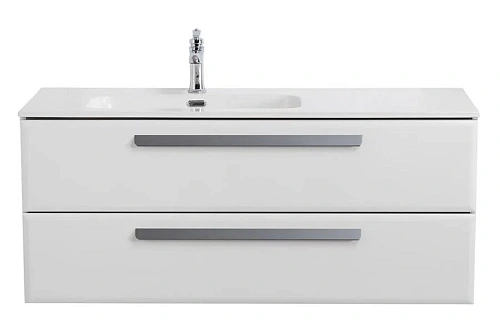 Тумба под раковину подвесная Cezares Eco 120 см Bianco Lucido, правосторонняя - фото 1