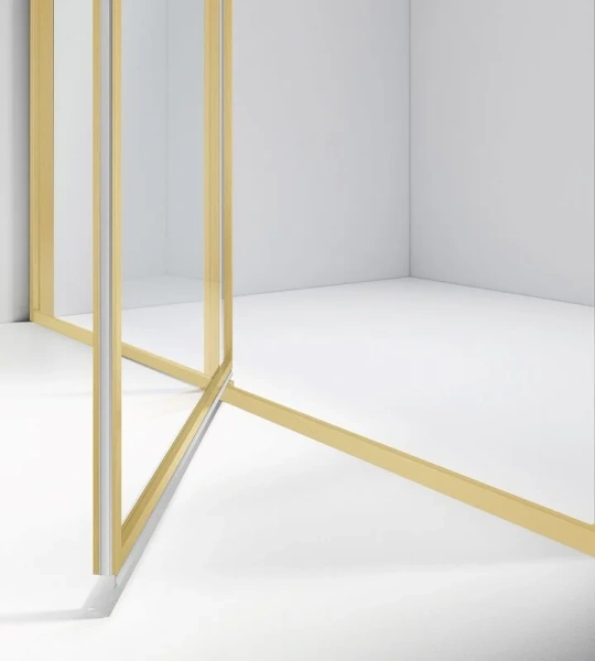 Душевой уголок Vincea Slim 120x90 см брашированное золото стекло прозрачное VSR-4SLP9012CLG (детальная фотография), 120х90