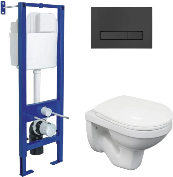 Унитаз с инсталляцией Berges Gamma клавиша черная SoftTouch 043335 (детальная фотография)