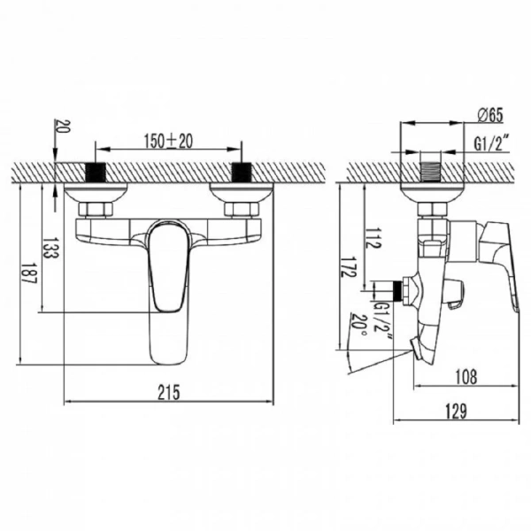 Смеситель для ванны IDDIS Zodiac с керамическим дивертором ZODSB02i02 (детальная фотография), для ванны